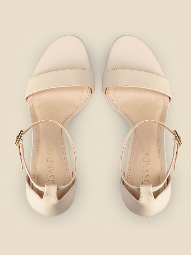 Sosandar Beige Heel Nia Leather- Lower Heel Shoes - Image 3 of 3 Sosandar Beige Heel Nia Leather- Lower Heel Shoes - Image 3 of 3