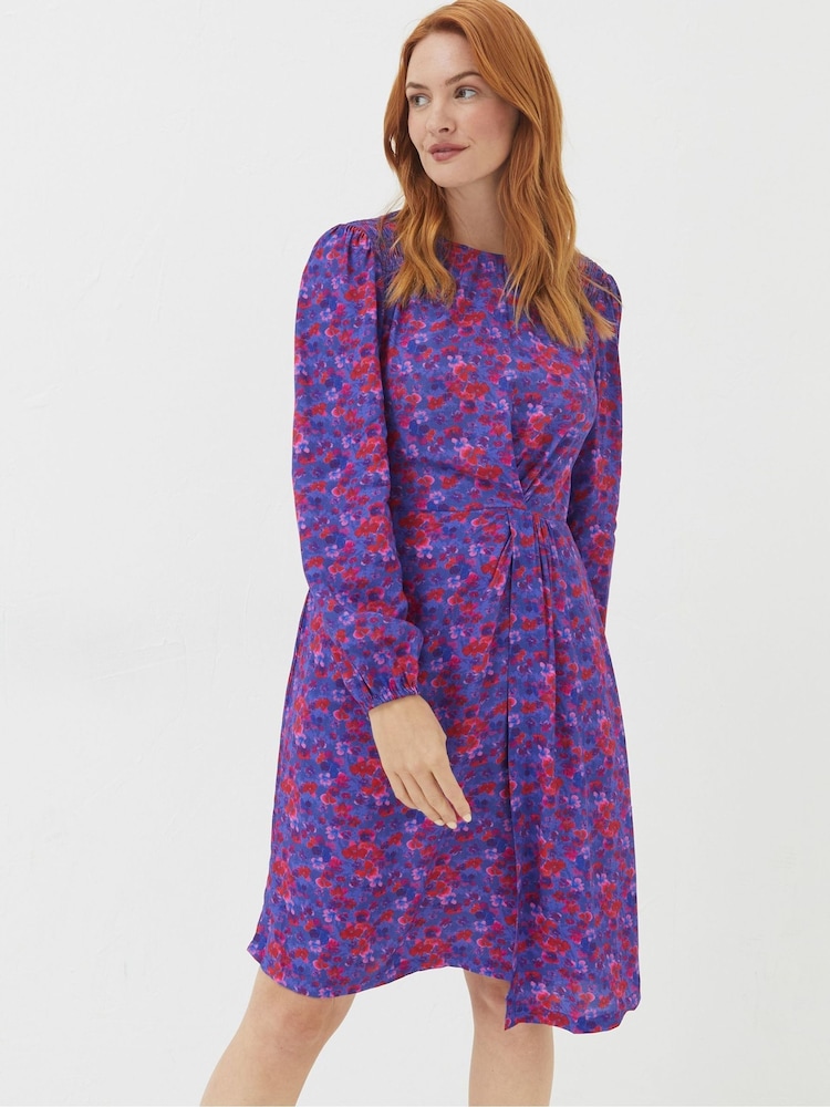 FatFace Purple Annie Painterly Floral Dress - Image 1 of 5