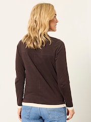 FatFace Mia Chocolate Brown Henley Top - Image 2 of 5