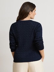 Lauren Ralph Lauren Blue Br Rayon Pltd Ctn-Sweater-Cardigan - Image 5 of 9