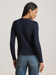 Lauren Ralph Lauren Blue Br Rayon Pltd Ctn-Sweater-Cardigan - Image 6 of 9