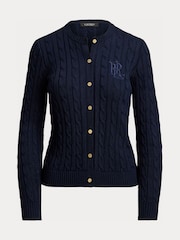 Lauren Ralph Lauren Blue Br Rayon Pltd Ctn-Sweater-Cardigan - Image 9 of 9