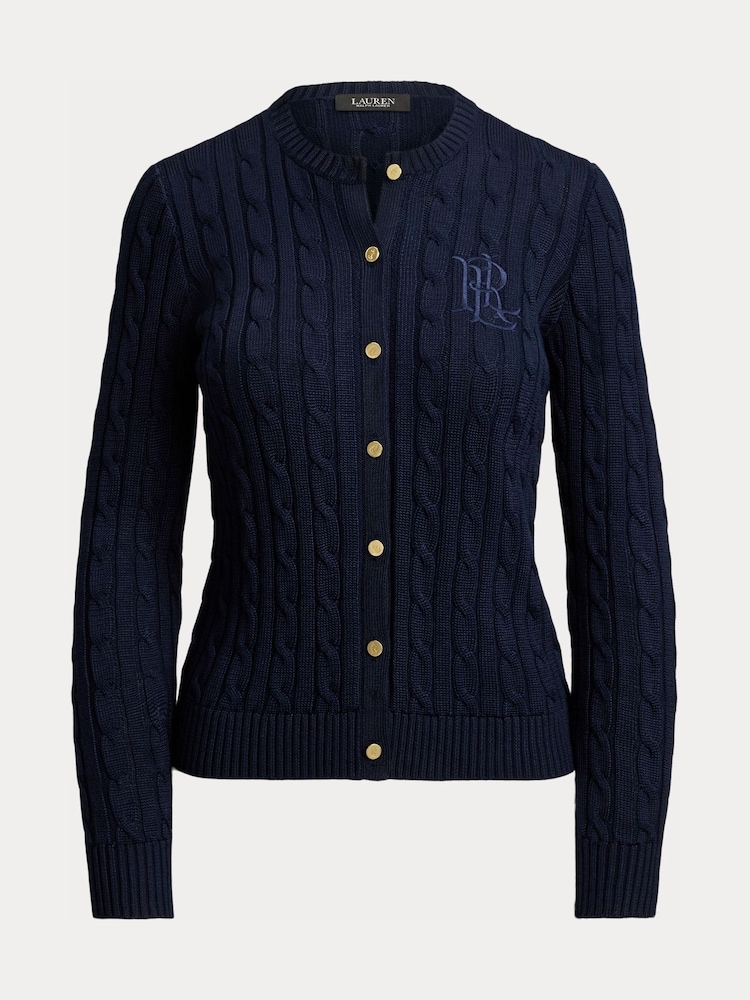 Lauren Ralph Lauren Blue Br Rayon Pltd Ctn-Sweater-Cardigan - Image 9 of 9