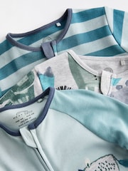 Blau - Baby-Schlafanzug mit 2-Wege-Reißverschluss 3er-Pack (0M.-2J.) - Bild 4 von 9
