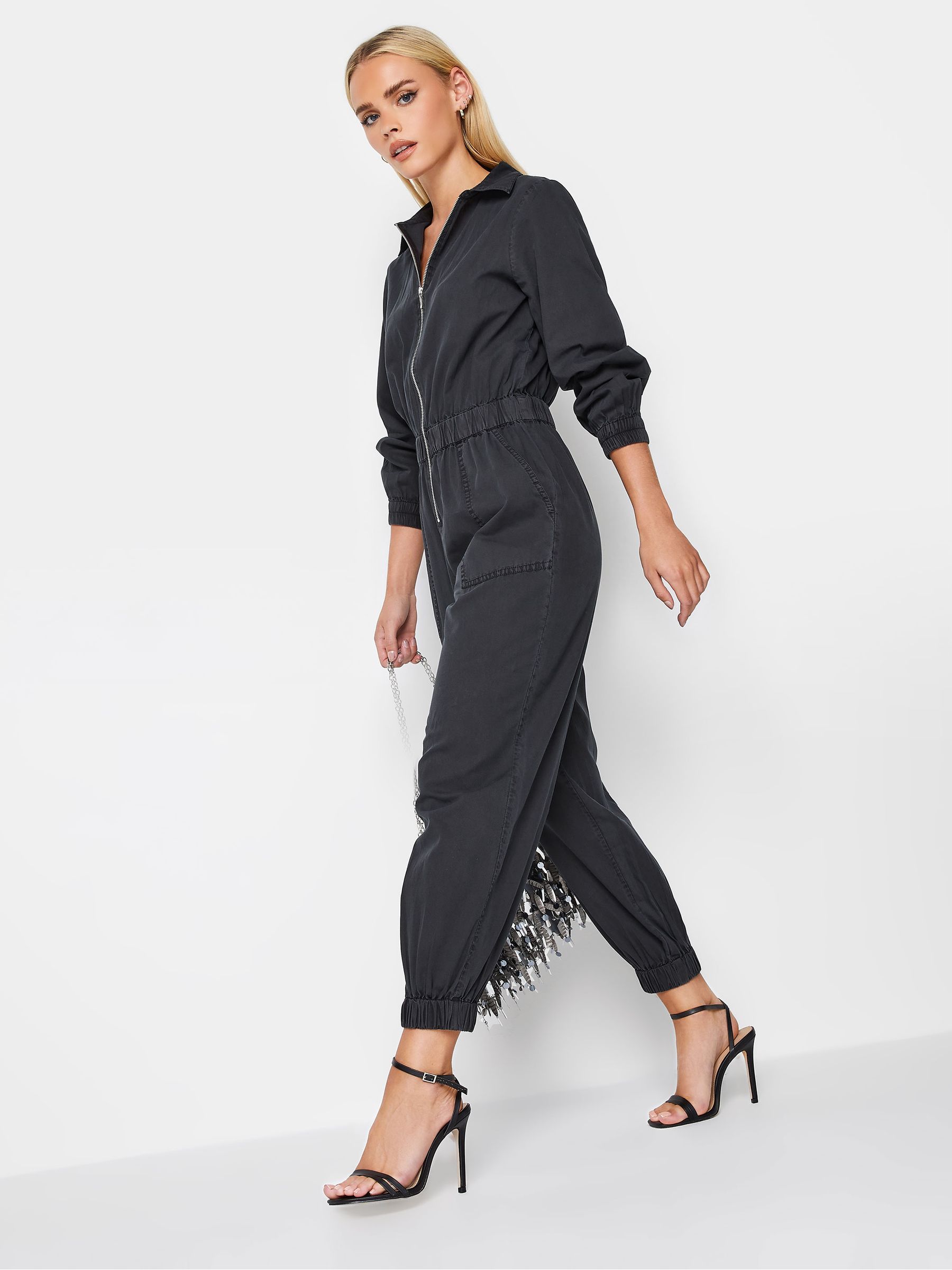 Next women's black petite jumpsuits discount