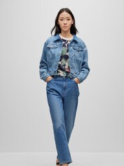 BOSS Blue Ruth Regular Fit High Waisted Stretch Jeans - Image 3 of 5