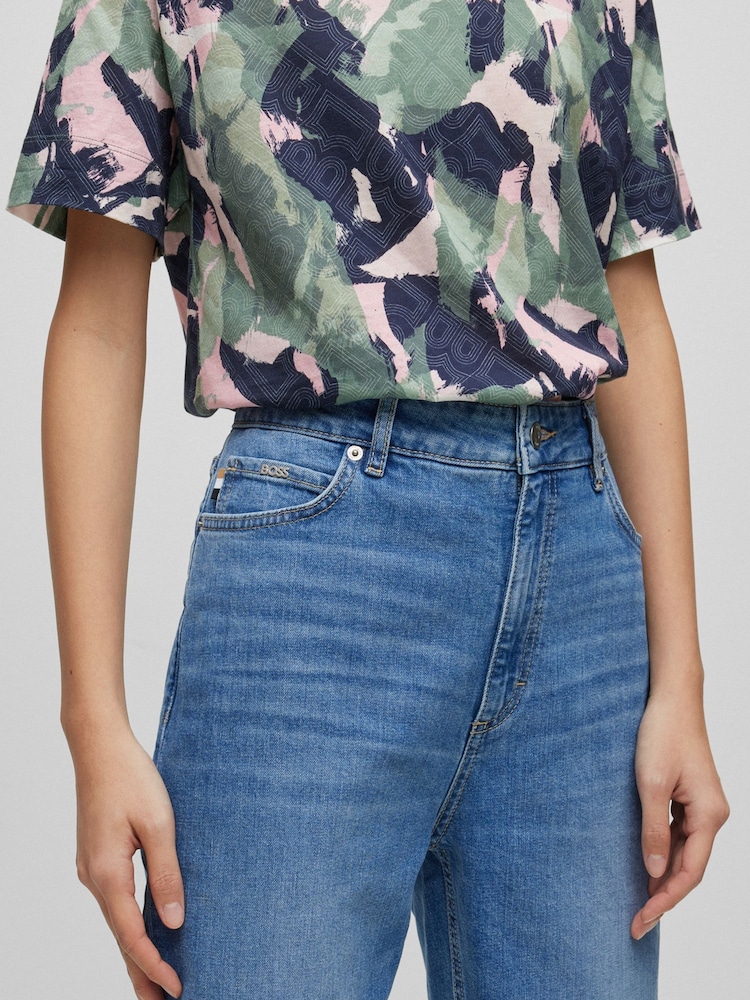 BOSS Blue Ruth Regular Fit High Waisted Stretch Jeans - Image 4 of 5
