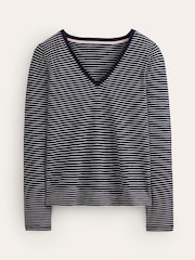 Boden Blue 100% Cotton V-Neck Long Sleeve Top - Image 5 of 5