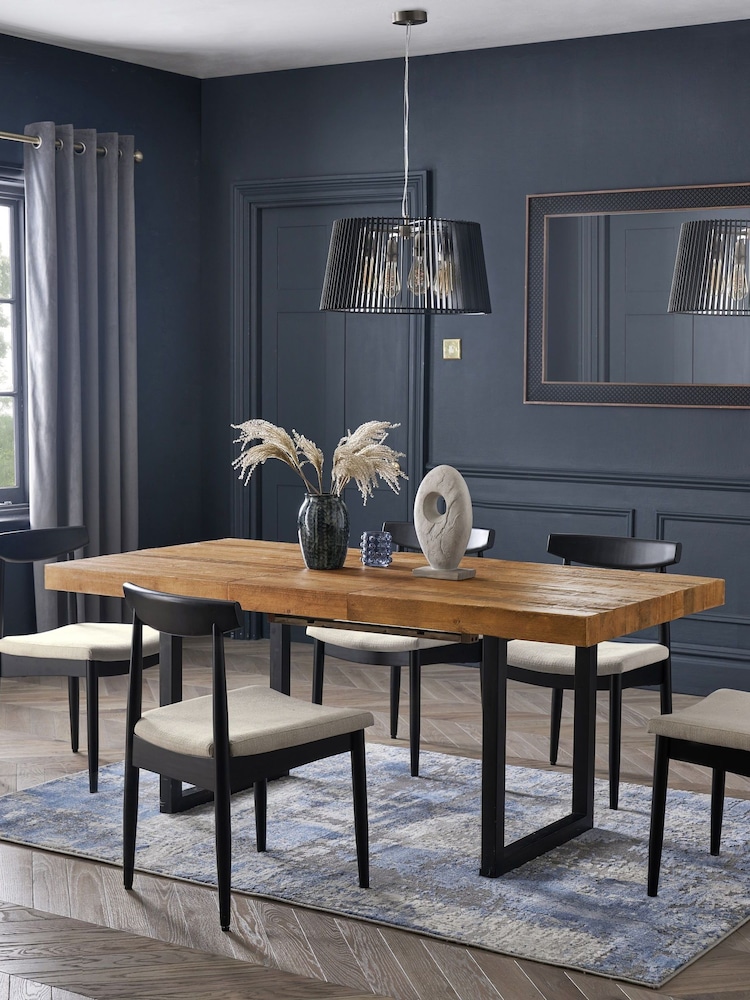 Dark Brooklyn Reclaimed Pine 6 to 8 Seater Extending Dining Table - Image 1 of 9