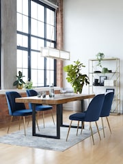 Dark Brooklyn Reclaimed Pine 6 to 8 Seater Extending Dining Table - Image 3 of 9