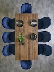 Dark Brooklyn Reclaimed Pine 6 to 8 Seater Extending Dining Table - Image 6 of 9