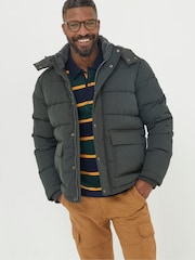 FatFace Green Launton Short Puffer Jacket - Image 1 of 6