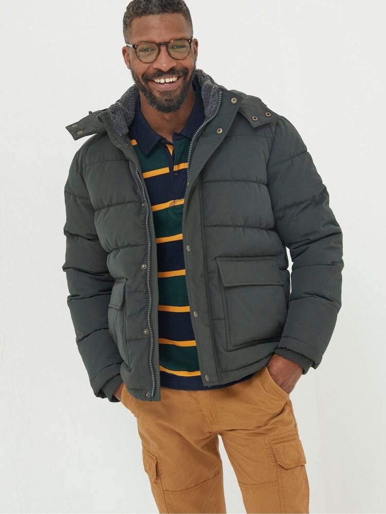 FatFace Green Launton Short Puffer Jacket - Image 1 of 6