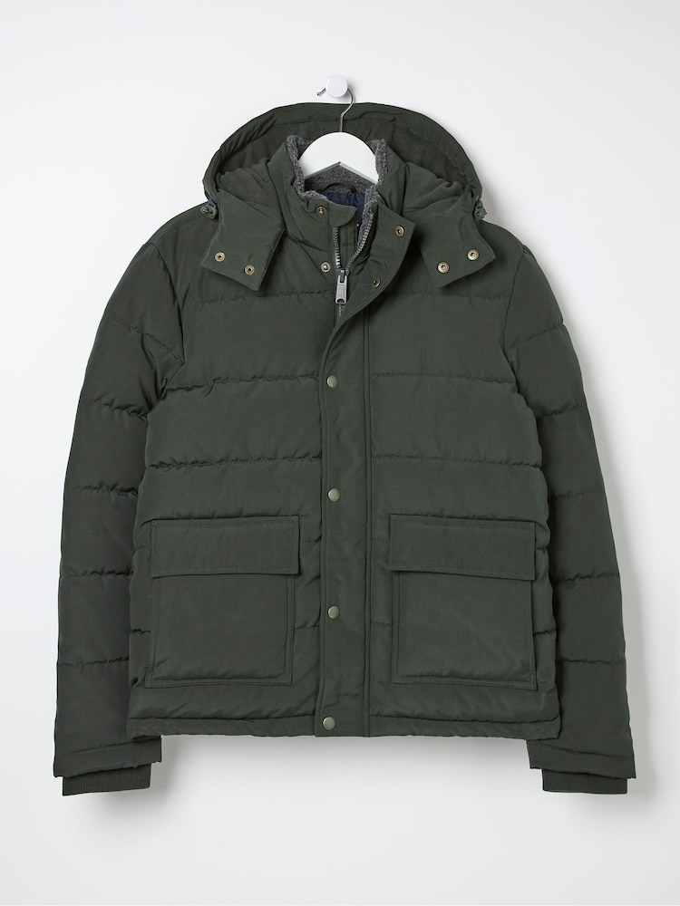 FatFace Green Launton Short Puffer Jacket - Image 6 of 6