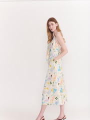 Olivia Rubin Cream Raquel Printed Midi Dress with Bust Tie - Image 3 of 5
