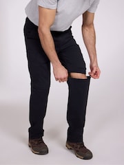 Negru - Mountain Warehouse Delta Mens Cargo Stretch Zip-Off Trousers Regular - Imaginea 2 din 10