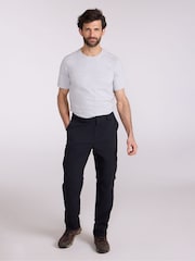 Negru - Mountain Warehouse Delta Mens Cargo Stretch Zip-Off Trousers Regular - Imaginea 3 din 10