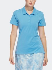 adidas Golf Bright Blue Performance Ultimate365 Solid Short Sleeve Polo Shirt - Image 1 of 5