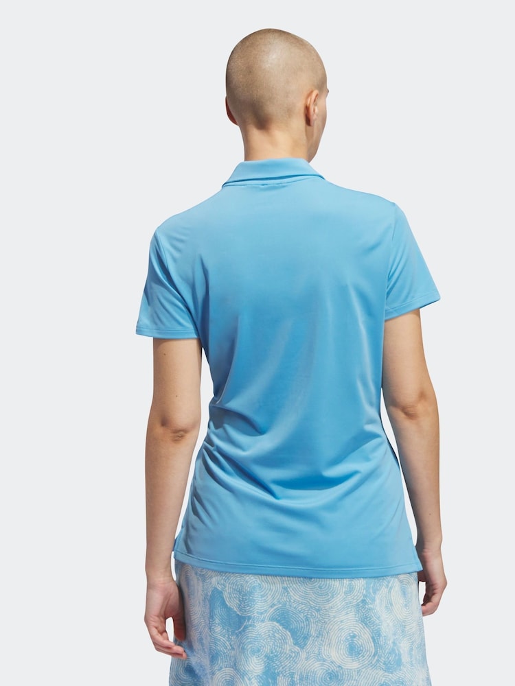 adidas Golf Bright Blue Performance Ultimate365 Solid Short Sleeve Polo Shirt - Image 2 of 5