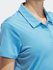 adidas Golf Bright Blue Performance Ultimate365 Solid Short Sleeve Polo Shirt - Image 3 of 5