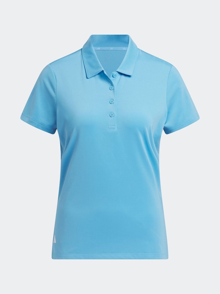 adidas Golf Bright Blue Performance Ultimate365 Solid Short Sleeve Polo Shirt - Image 5 of 5