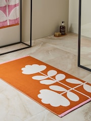 Orla Kiely Pink Cut Stem 100% Cotton Bath Mat - Image 1 of 2