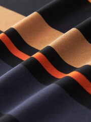 Multi Stripe Long Sleeve Crew Neck Cuff Blouse - Image 6 of 6