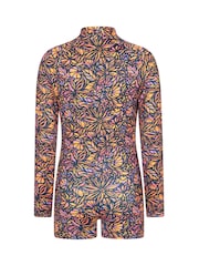 Mountain Warehouse Orange Mira Long Sleeve Kids Rash Shorty Swimsuit - Image 3 of 4