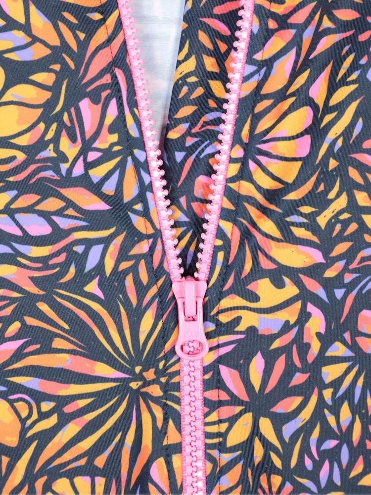 Mountain Warehouse Orange Mira Long Sleeve Kids Rash Shorty Swimsuit - Image 4 of 4