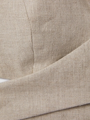 Reiss Neutral Abigail Linen Halter Neck Cropped Top - Image 5 of 5