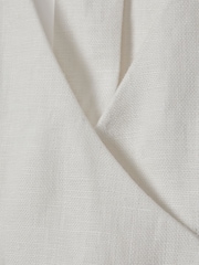 Reiss White Abigail Linen Halter Neck Cropped Top - Image 6 of 6