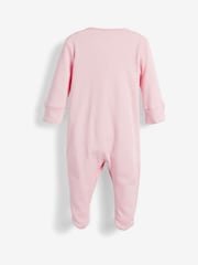 Pink/White 3 Pack Baby Sleepsuits (0-2yrs) - Image 5 of 7