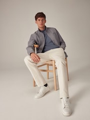 Blue Shower Resistant Check Lining Harrington Jacket - Image 2 of 11