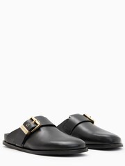 AllSaints Black Venus Shearling Mules - Image 2 of 7