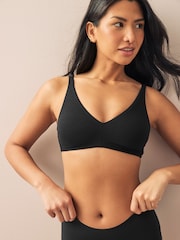 Black/White Non Pad Non Wire Ultimate Comfort Cotton Blend Bras 2 Pack A-E - Image 2 of 8