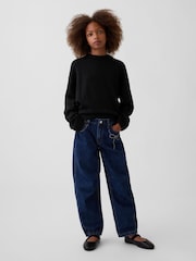 Gap Dark Wash High Waisted Bow Barrel Jeans (5-13yrs) - Image 3 of 5