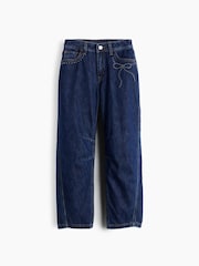 Gap Dark Wash High Waisted Bow Barrel Jeans (5-13yrs) - Image 4 of 5