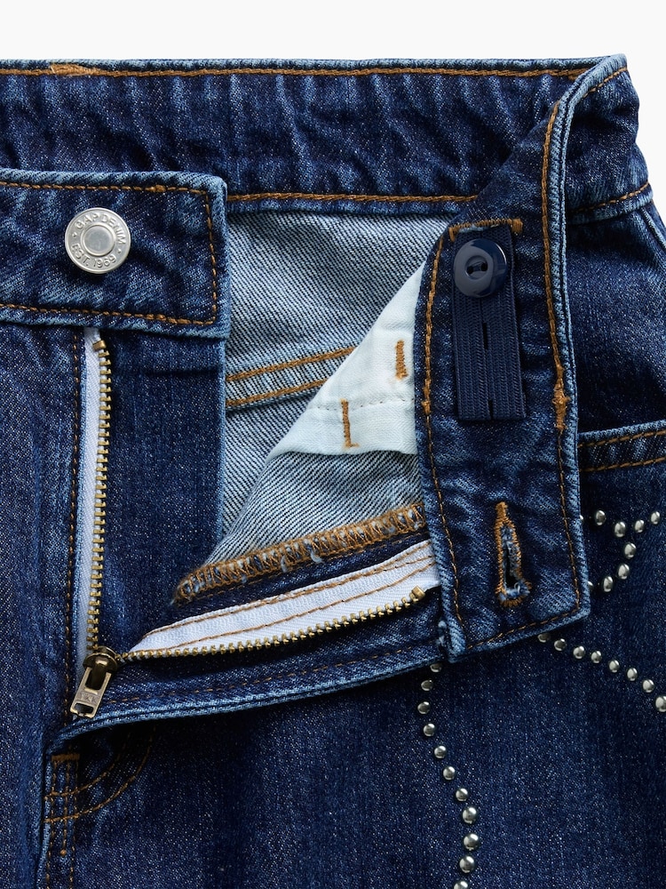 Gap Dark Wash High Waisted Bow Barrel Jeans (5-13yrs) - Image 5 of 5 Gap Dark Wash High Waisted Bow Barrel Jeans (5-13yrs) - Image 5 of 5