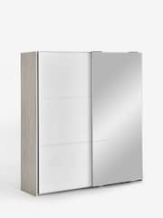 White Sloane Collection Luxe Glass 2m Sliding Semi Fitted Wardrobe - Image 10 of 11