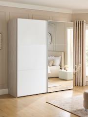 White Sloane Collection Luxe Glass 2m Sliding Semi Fitted Wardrobe - Image 2 of 11