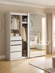 White Sloane Collection Luxe Glass 2m Sliding Semi Fitted Wardrobe - Image 3 of 11