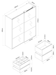 White Sloane Collection Luxe Glass 2m Sliding Semi Fitted Wardrobe - Image 4 of 11