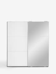 White Sloane Collection Luxe Glass 2m Sliding Semi Fitted Wardrobe - Image 5 of 11