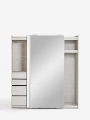 White Sloane Collection Luxe Glass 2m Sliding Semi Fitted Wardrobe - Image 8 of 11