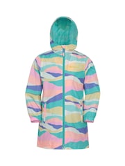 Mountain Warehouse Bright Pink Kids Flo Printed Water Resistant Jacket - Image 1 of 6