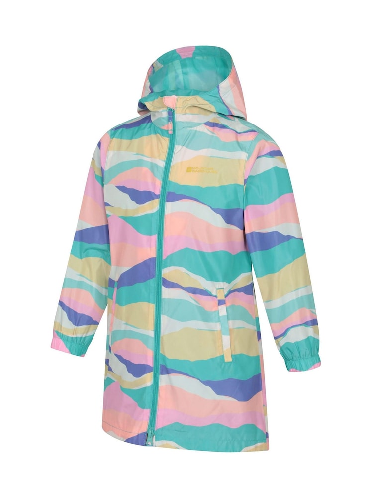 Mountain Warehouse Bright Pink Kids Flo Printed Water Resistant Jacket - Image 2 of 6