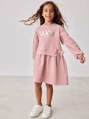 Baker by Ted Baker Pink Graphic Bow Sweat Dress - Image 1 of 9