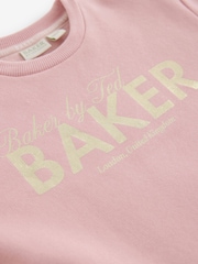 Baker by Ted Baker Pink Graphic Bow Sweat Dress - Image 9 of 9