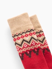 Gap Red & Brown Fair Isle CashSoft Crew Socks - Image 2 of 2