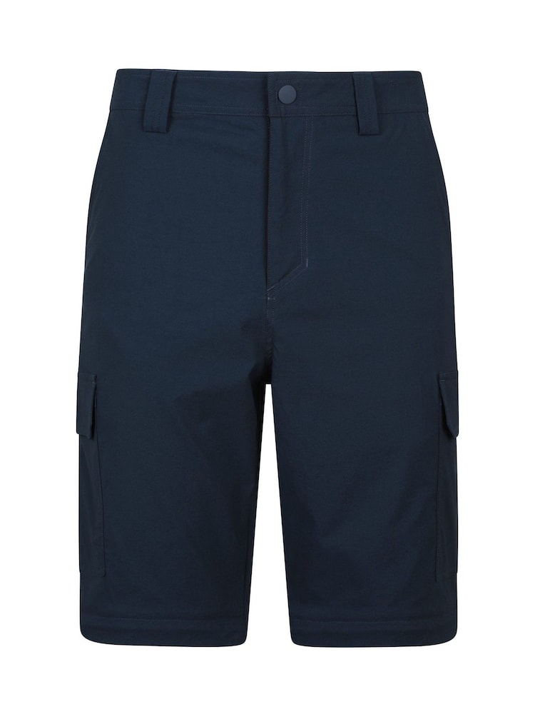 Albastru - Mountain Warehouse Delta Mens Cargo Stretch Zip-Off Trousers Regular - Imaginea 11 din 11